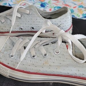Converse All Star Lace Up Athletic Sneaker Shoe Womens Size 6 , lace grey